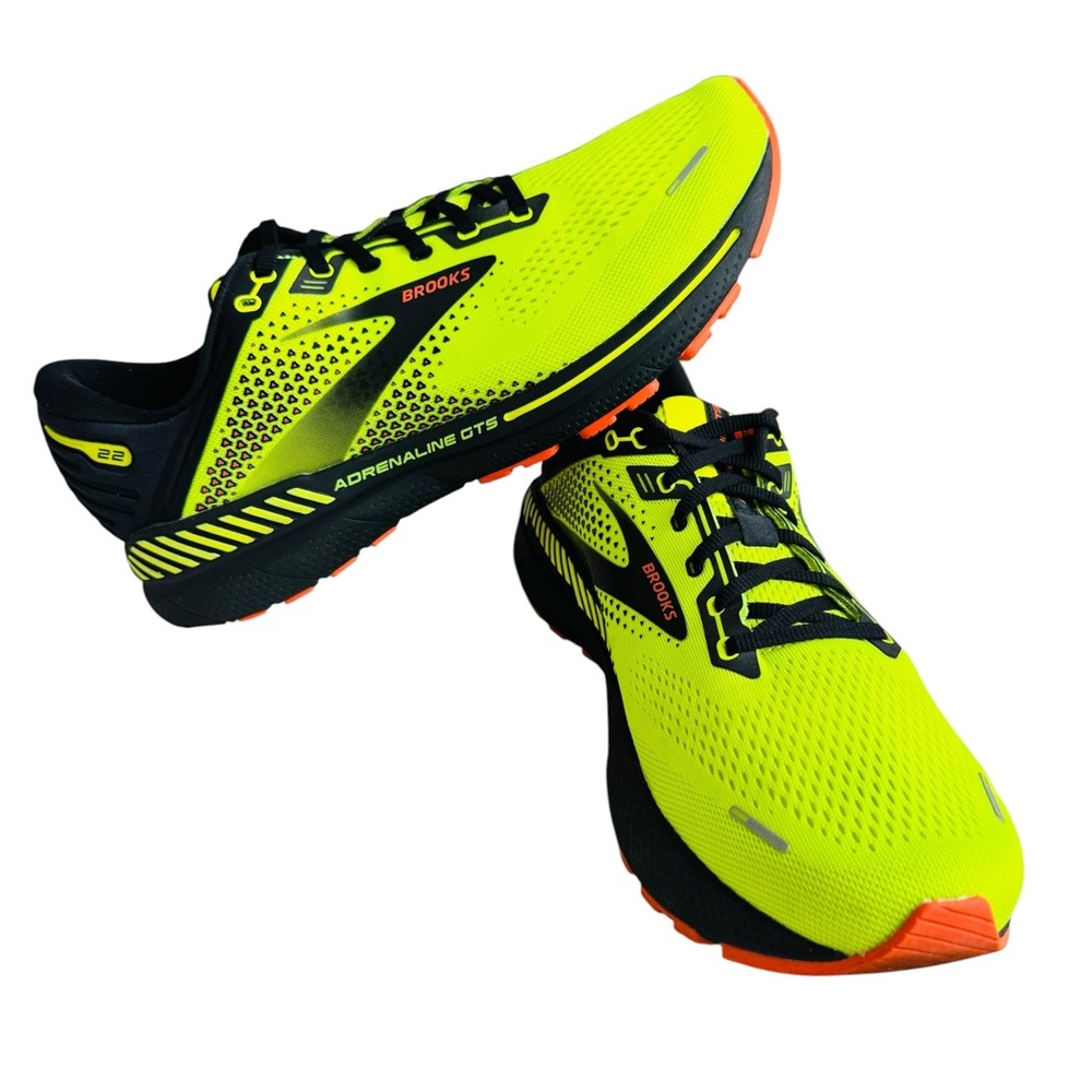 Brooks Adrenaline GTS 22 Running Shoes Men’s Size 11.5 D Yellow Black Orange